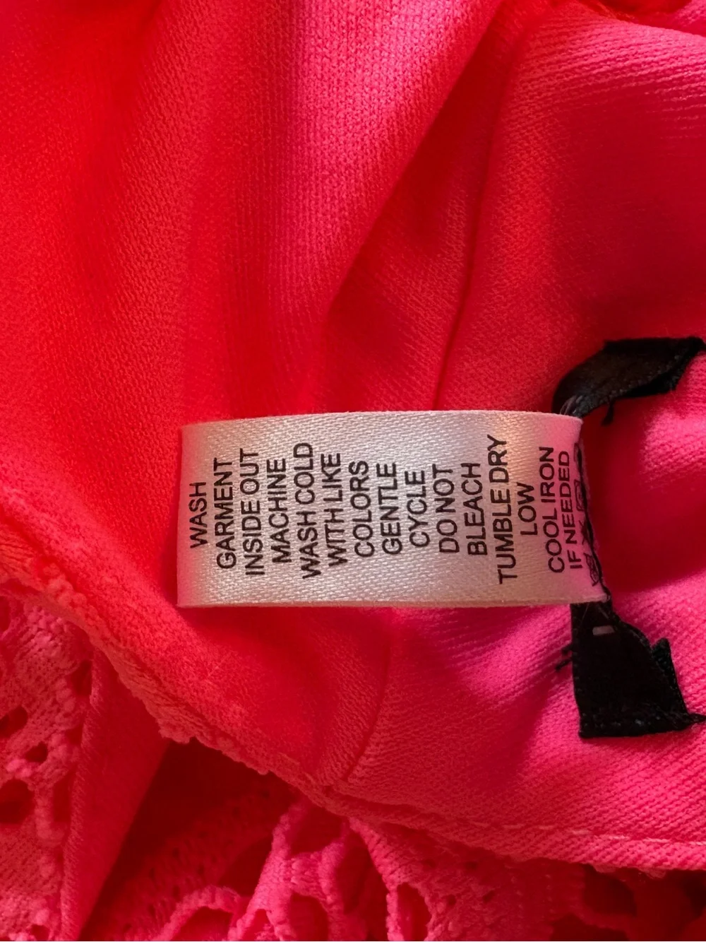 Kensie Neon Pink Lace Detail Romper